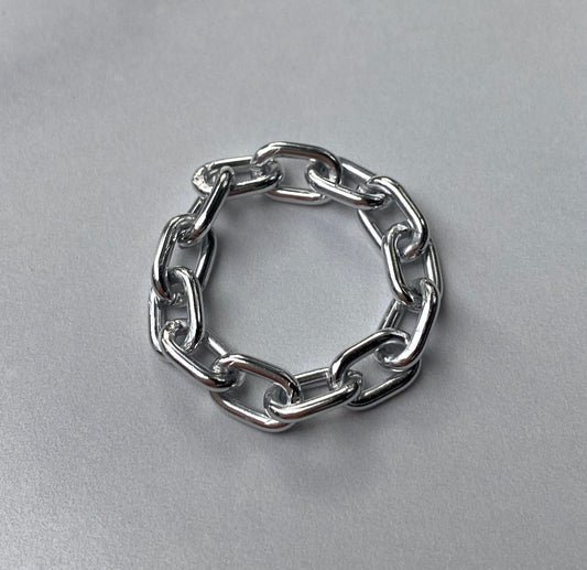 Oval Silver Link Ring